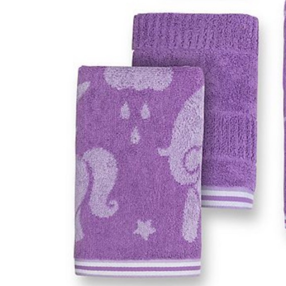 Purple Unicorn Patterned Hand Towels set of 2